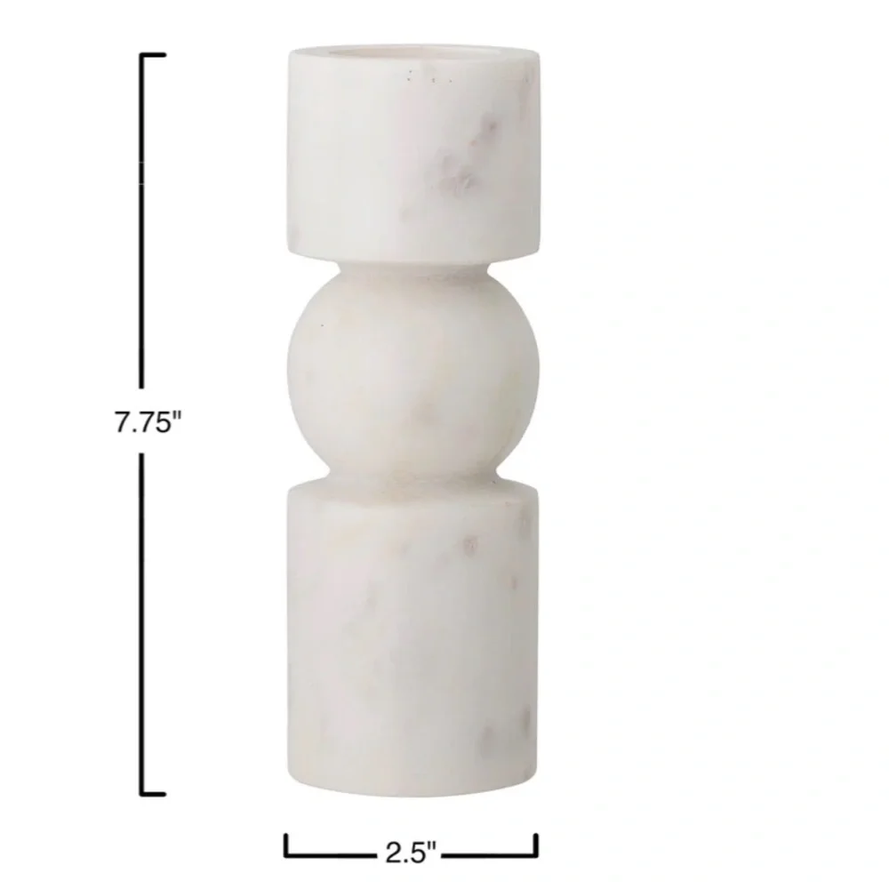 NEW Bloomingville Marble Tall Tealight White Candle Holder Home Decor Minimalist